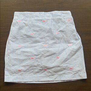 Vineyard Vines Seersucker Whale Skirt | Girls Size S (7–8) 🐳💙